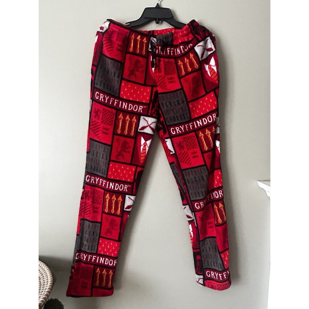Warner Bros Harry Potter Gryffindor Pajama Pants RedandGrey Quilted Size L Men’s